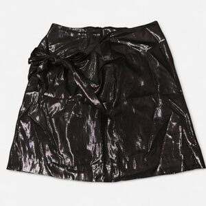 Black Metallic Mini Skirt